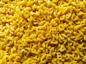 Alphabet noodles