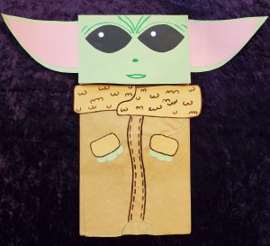 Baby Yoda paper bag craft